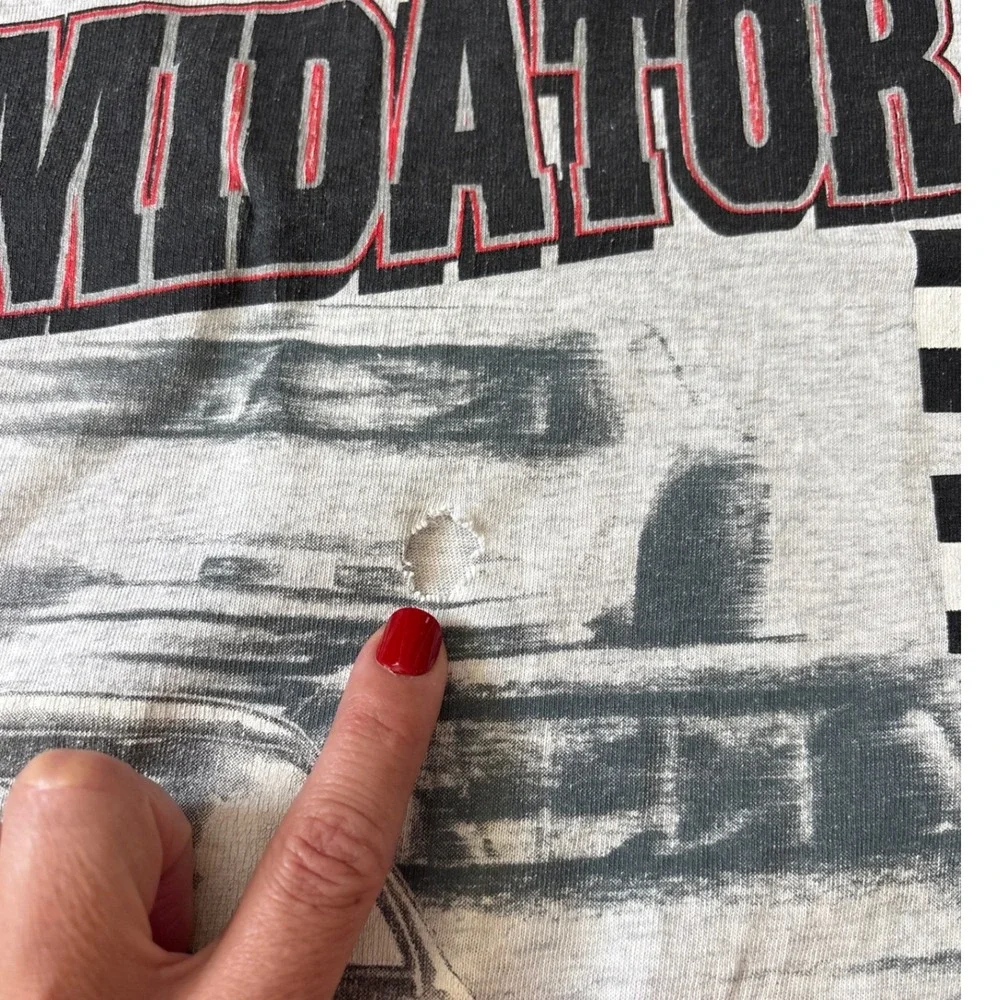 Nutmeg Mills Dale Earnhardt T Shirt Mens Gray Vintage Intimidator NASCAR SIZE XL